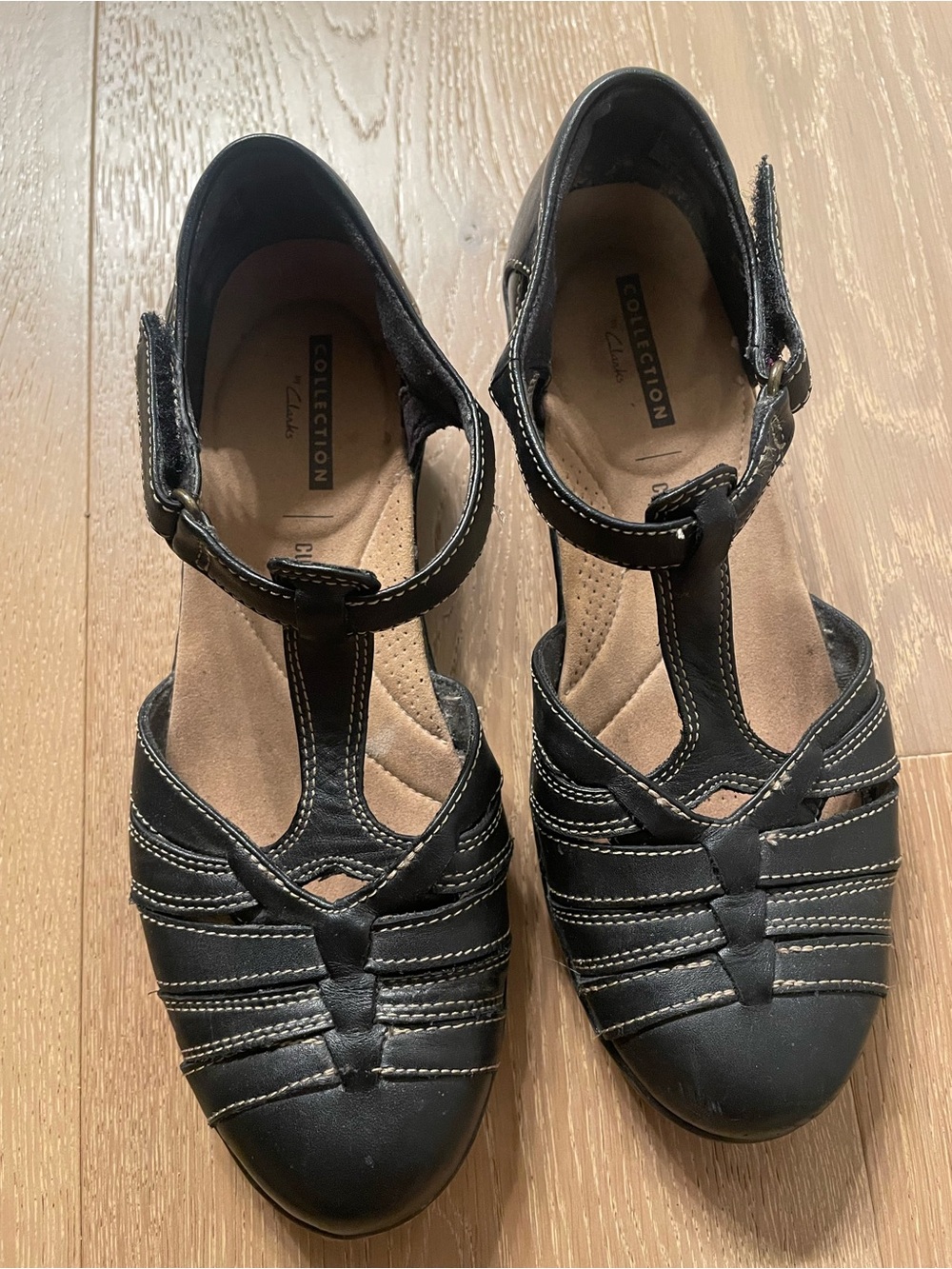 Clarks Gracelin T-Strap Leather Mary Jane’s